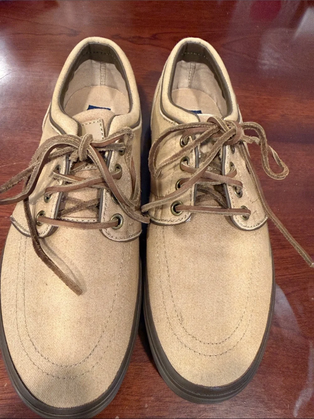 Polo by Ralph Lauren Men's Tan Canvas Boat Shoes